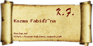 Kozma Fabiána névjegykártya